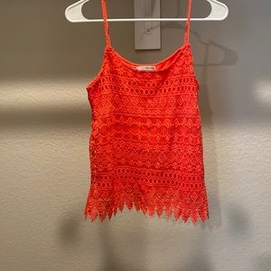Neon Pink crotchet Tank top